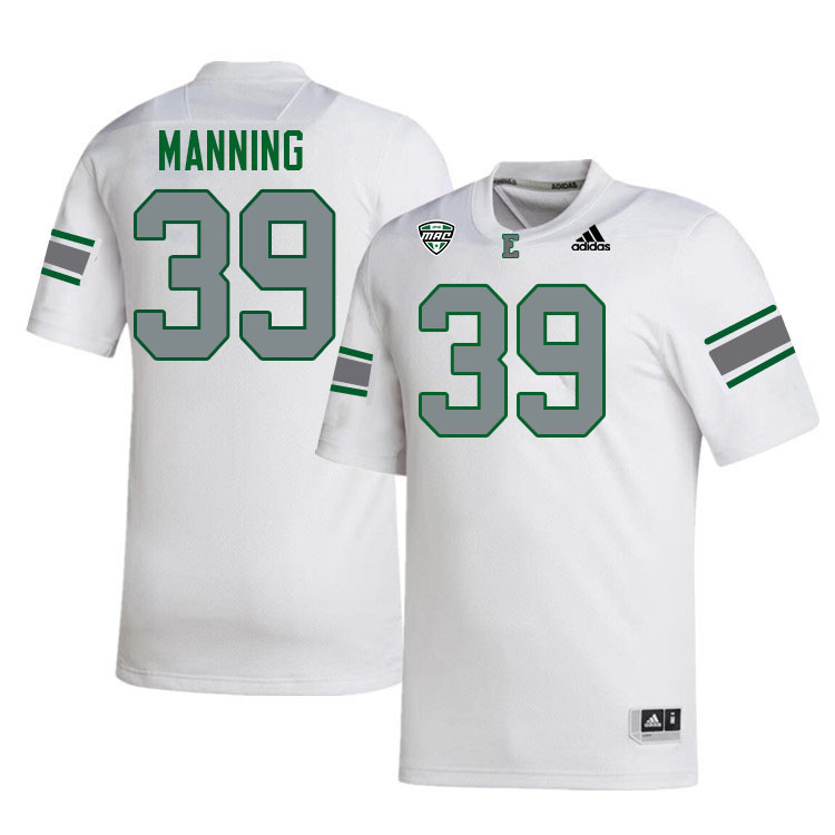 Eastern Michigan Eagles #39 Barry Manning College Football Jerseys Stitched Sale-White